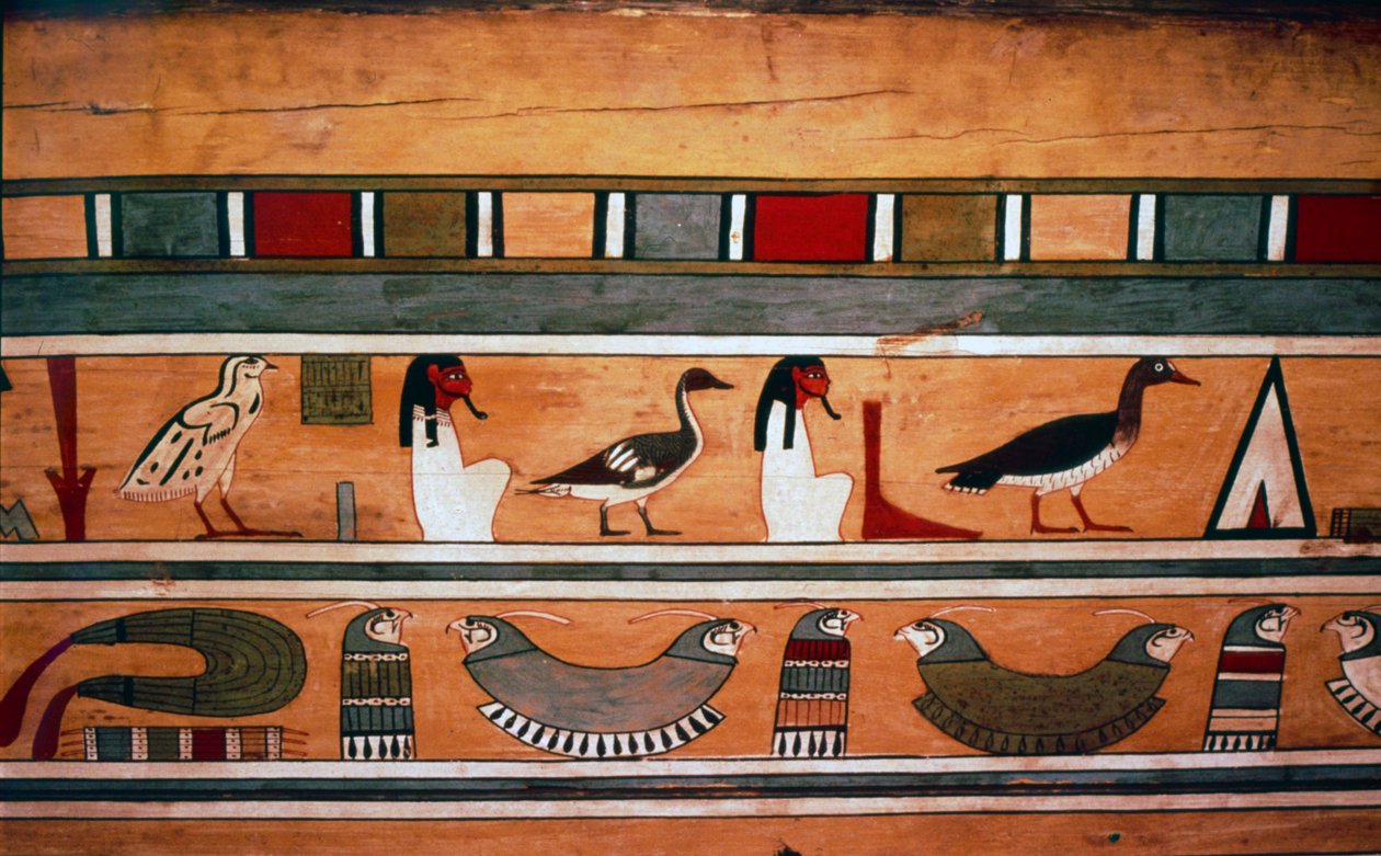 Egyptské hieroglyfy uvnitř vnější rakve správce, Seni z El Bersha, Egypt, c2000 př.nl od Unbekannt