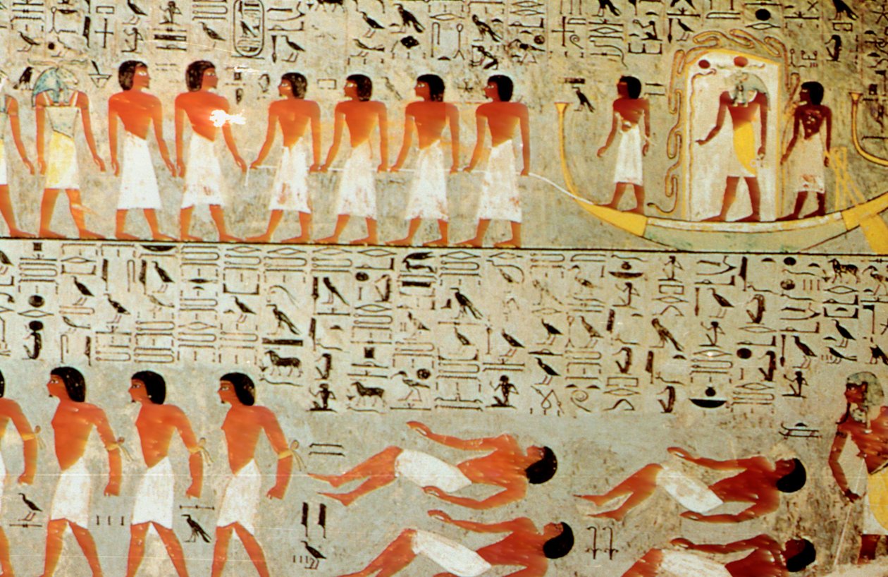 Egyptská hrobka, Procesí koruny, Théby, Egypt od Unbekannt
