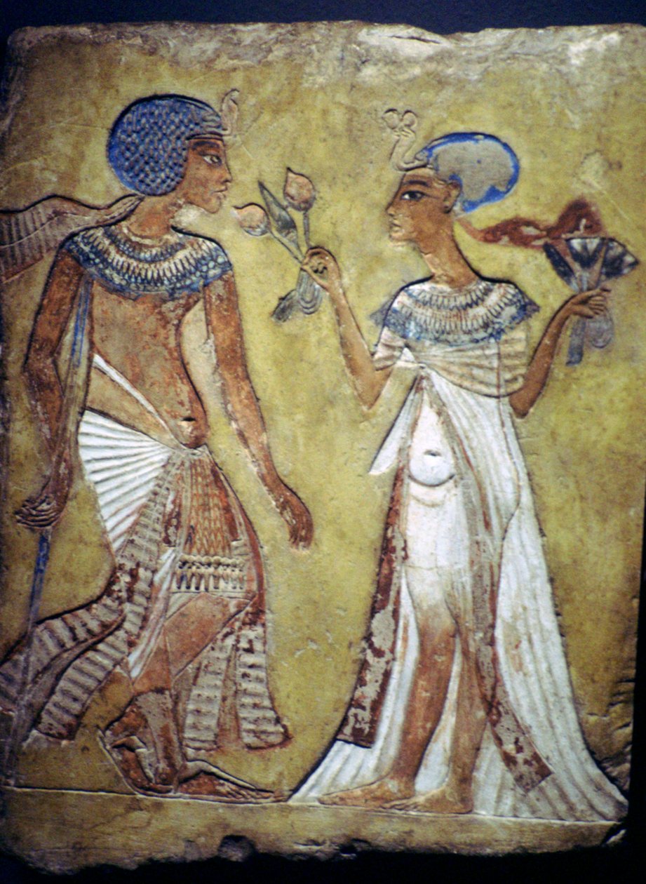 Egyptský obraz mladého muže a ženy od Unbekannt