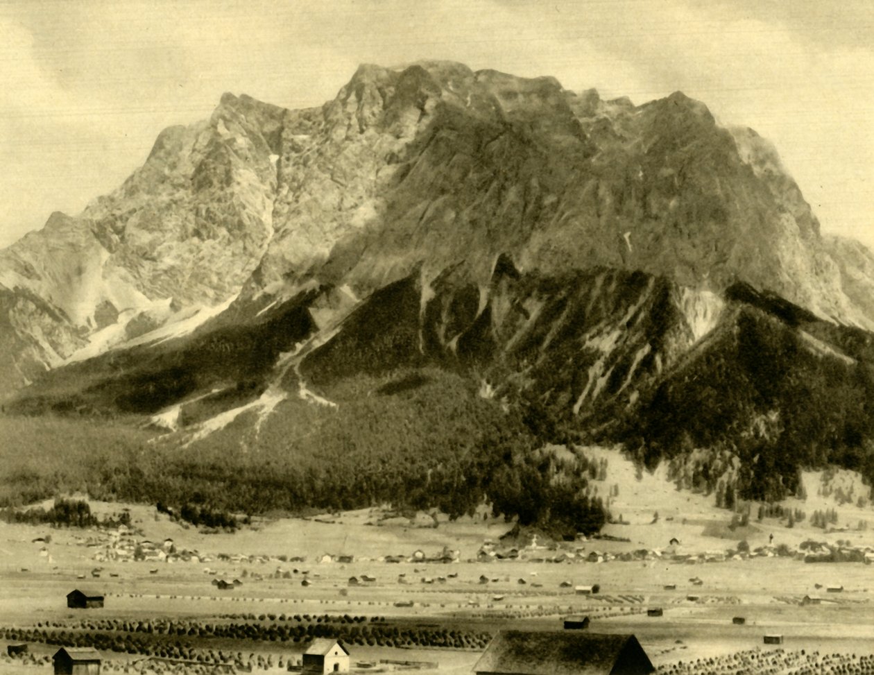 Ehrwald a pohoří Wetterstein, Tyrolsko, Rakousko, c1935. od Unbekannt