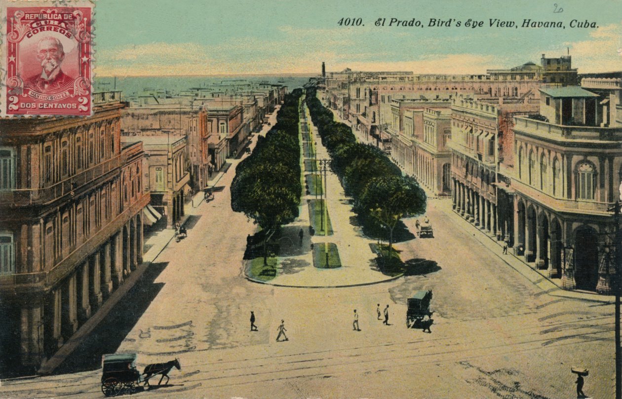 El Prado, Birds Eye View, Havana, Kuba, 1911 od Unbekannt