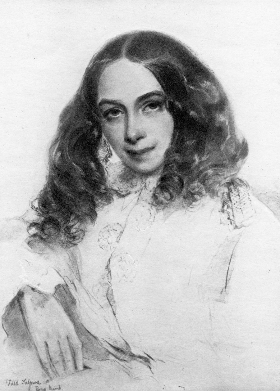 Elizabeth Barrett Browning , britský básník, 1859 od Unbekannt