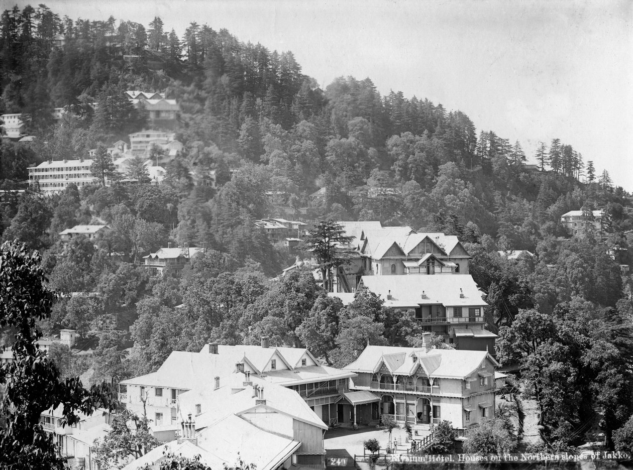 Elysium Hotel, domy na severních svazích Jakko, Shimla, Indie, počátek 20. století od Unbekannt