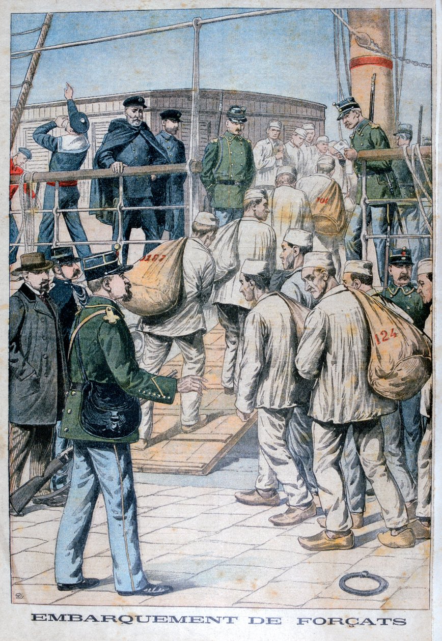 Nalodění odsouzených do Francouzské Guyany, 1904 od Unbekannt