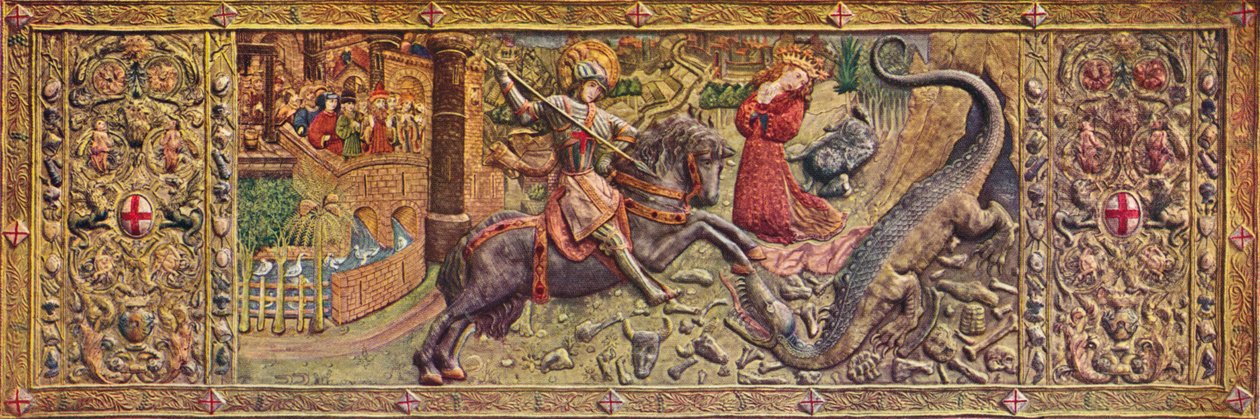 Vyšívaný přední oltář svatého Jiří, z Palau de la Generalitat, c15. od Unbekannt