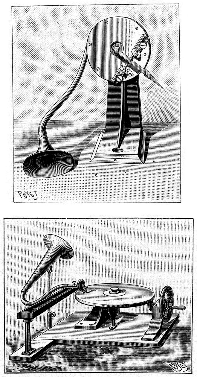 Gramofon Emile Berliners, c1888 od Unbekannt