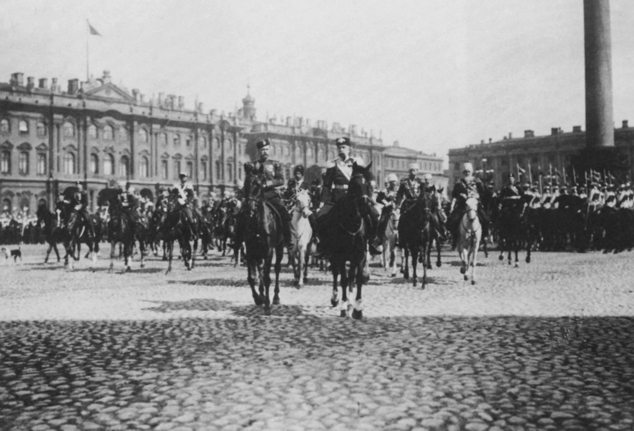 Rakouský císař František Josef I. na státní návštěvě Petrohradu v Rusku v roce 1897 od Unbekannt