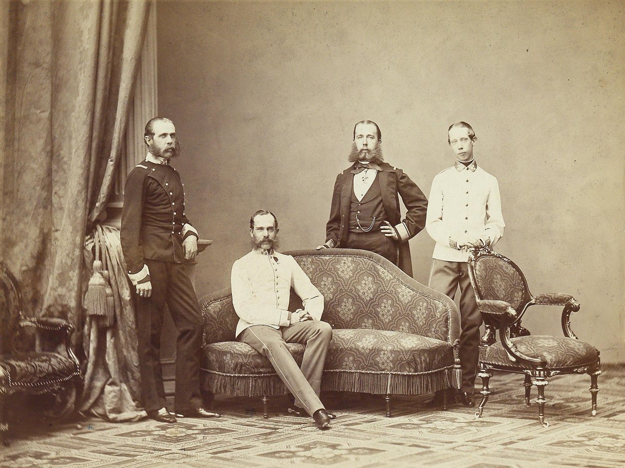 Rakouský císař František Josef I. se svými bratry, 1864. od Unbekannt