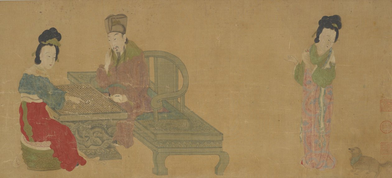 Císař Minghuang a Consort Yang Hrající Weiqi, dynastie Ming nebo Qing, 17. století. od Unbekannt