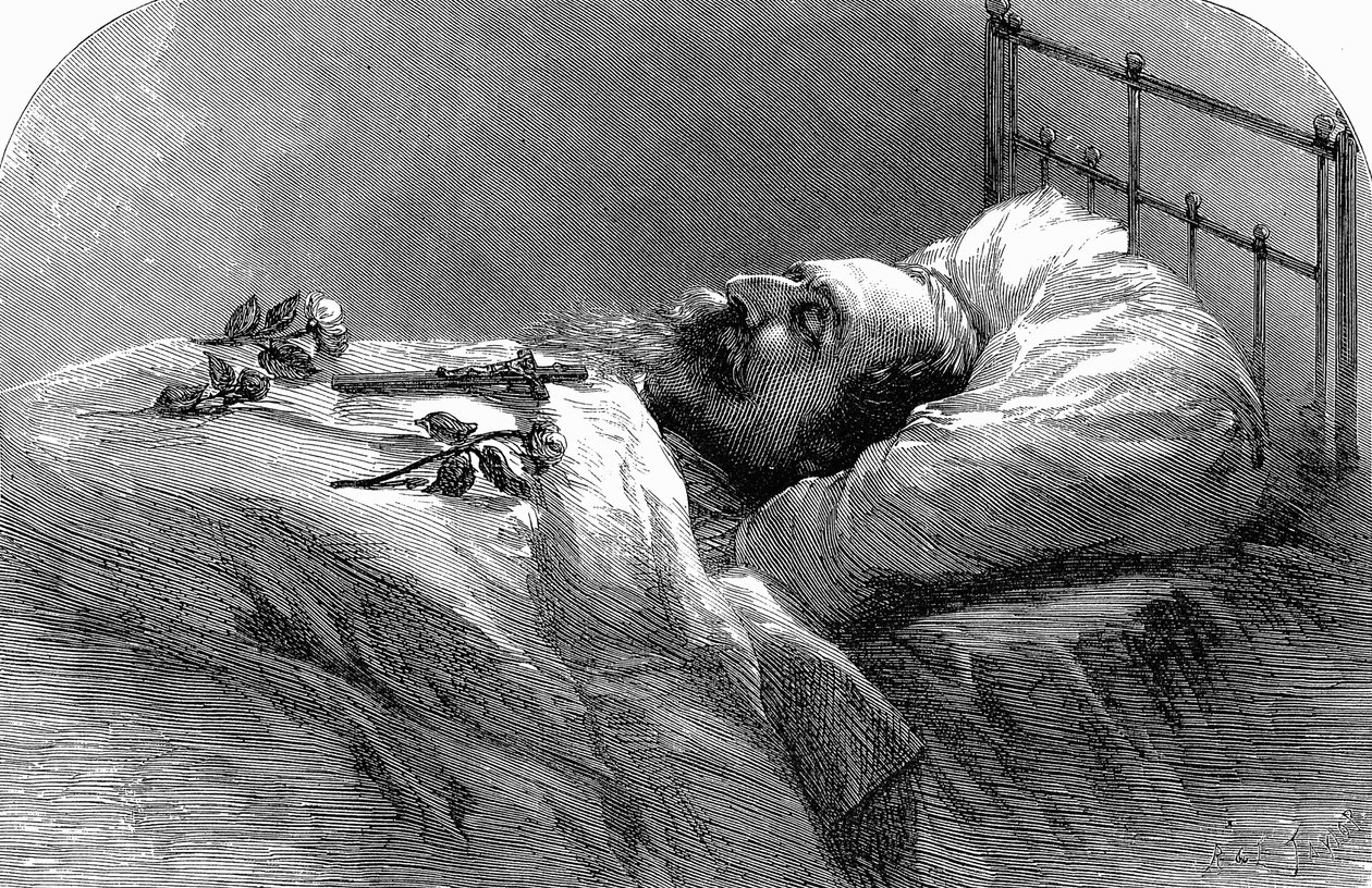 Francouzský císař Napoleon III na smrtelné posteli, 1873. od Unbekannt