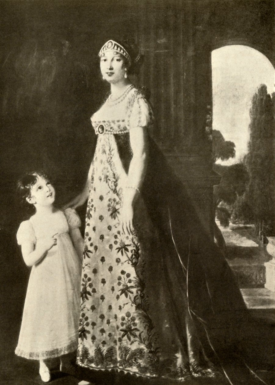 Empírové šaty a dětské šaty zdobené krajkou Valenciennes, 1804, 1937. od Unbekannt
