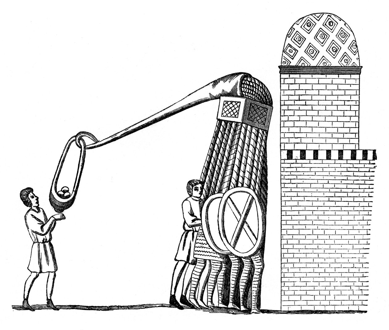 Motor na házení kamenů, 1870 od Unbekannt
