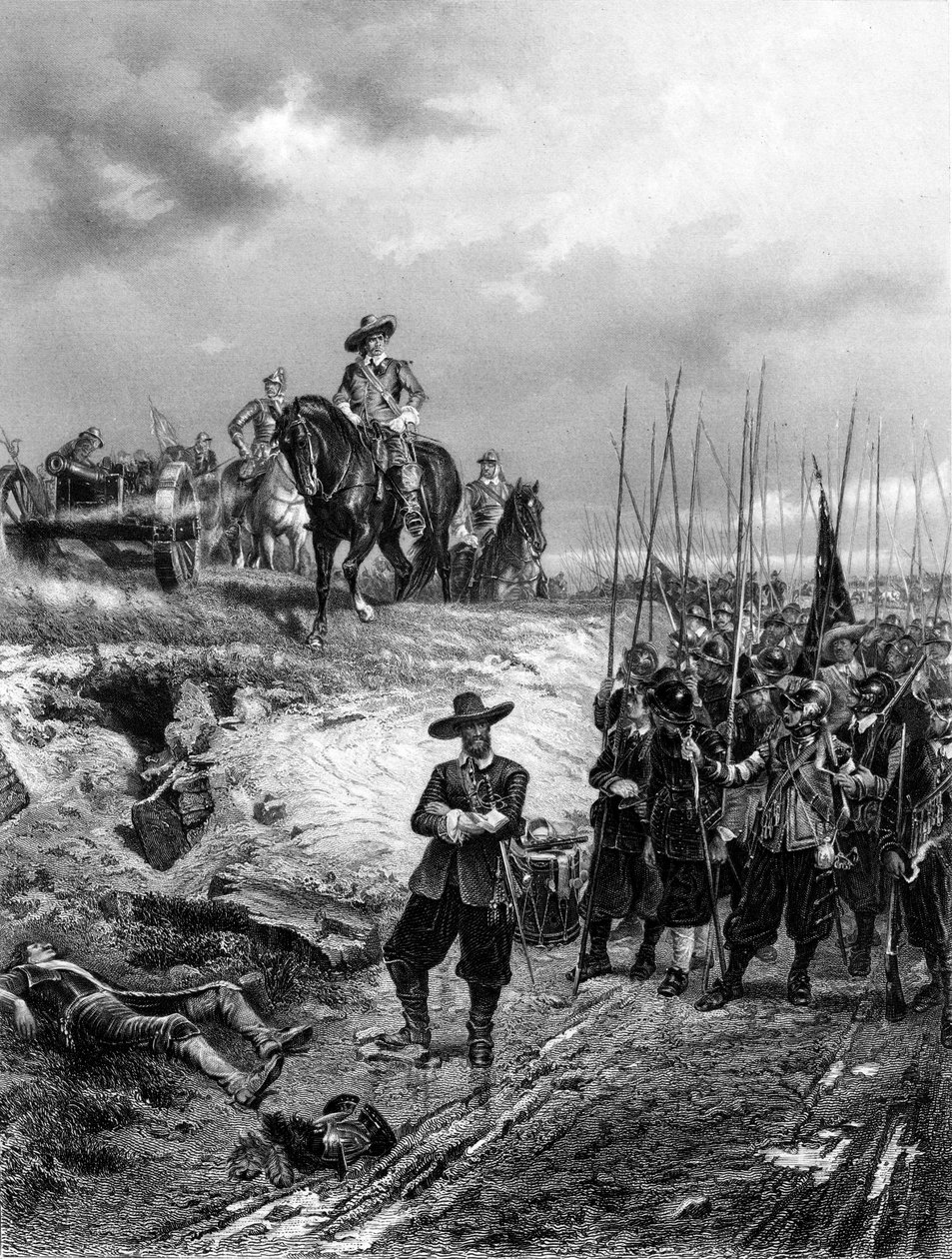 Anglické občanské války: Oliver Cromwell 1599-1658 v bitvě u Marston Moor, 2. července 1644 od Unbekannt