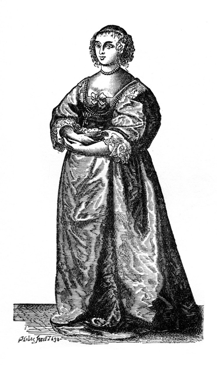 Anglická dvorní dáma, 1643, 1910 od Unbekannt