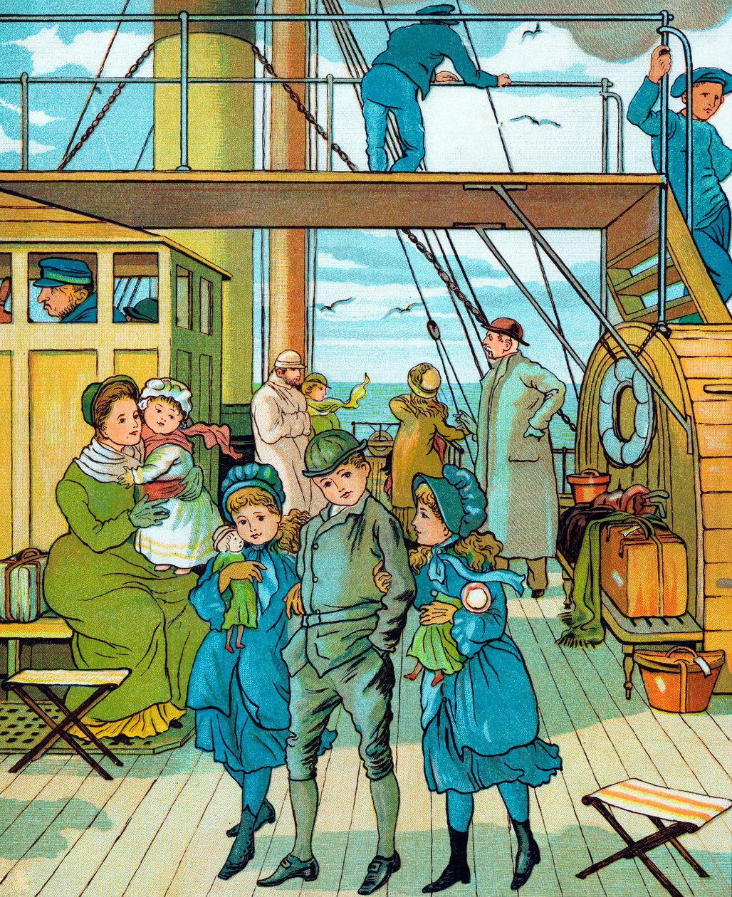 Anglická rodina cestující do Francie, 1886 od Unbekannt