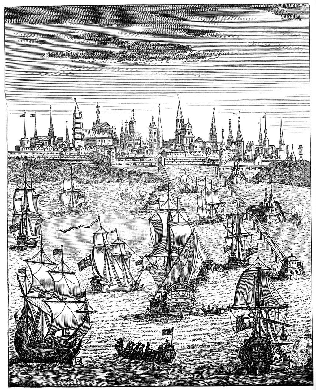 Anglická eskadra nesoucí jednotky k obsazení Dunkerque, 1708, 1894 od Unbekannt