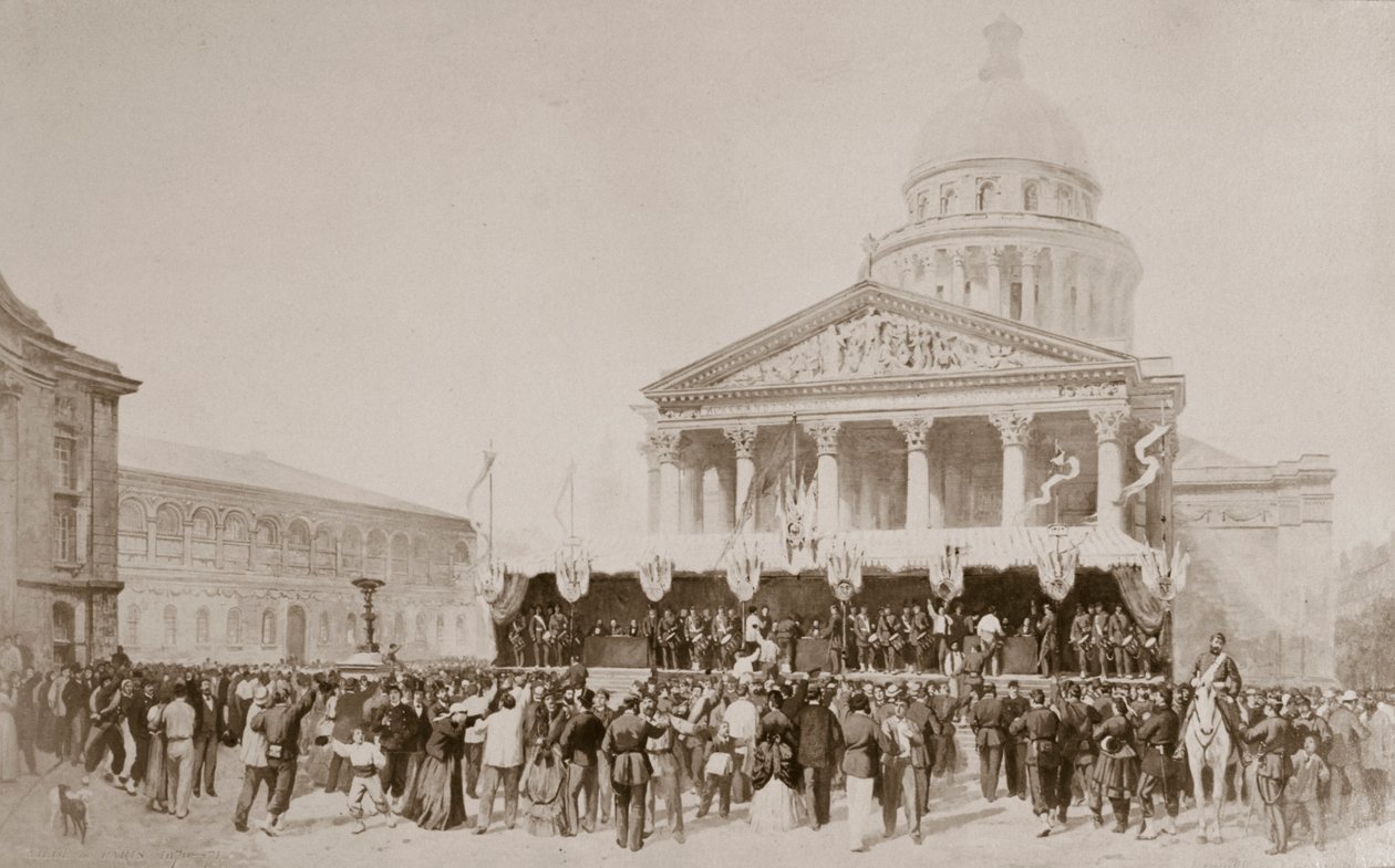 Nábor dobrovolníků do Národní gardy, Place du Pantheon, Paříž, 1870-1871 od Unbekannt