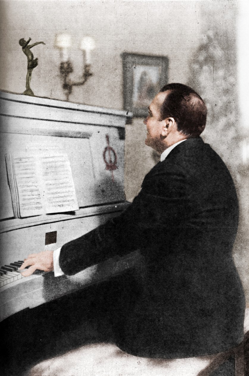 Enrico Caruso - italský slavný tenor na klavír, c1925 od Unbekannt