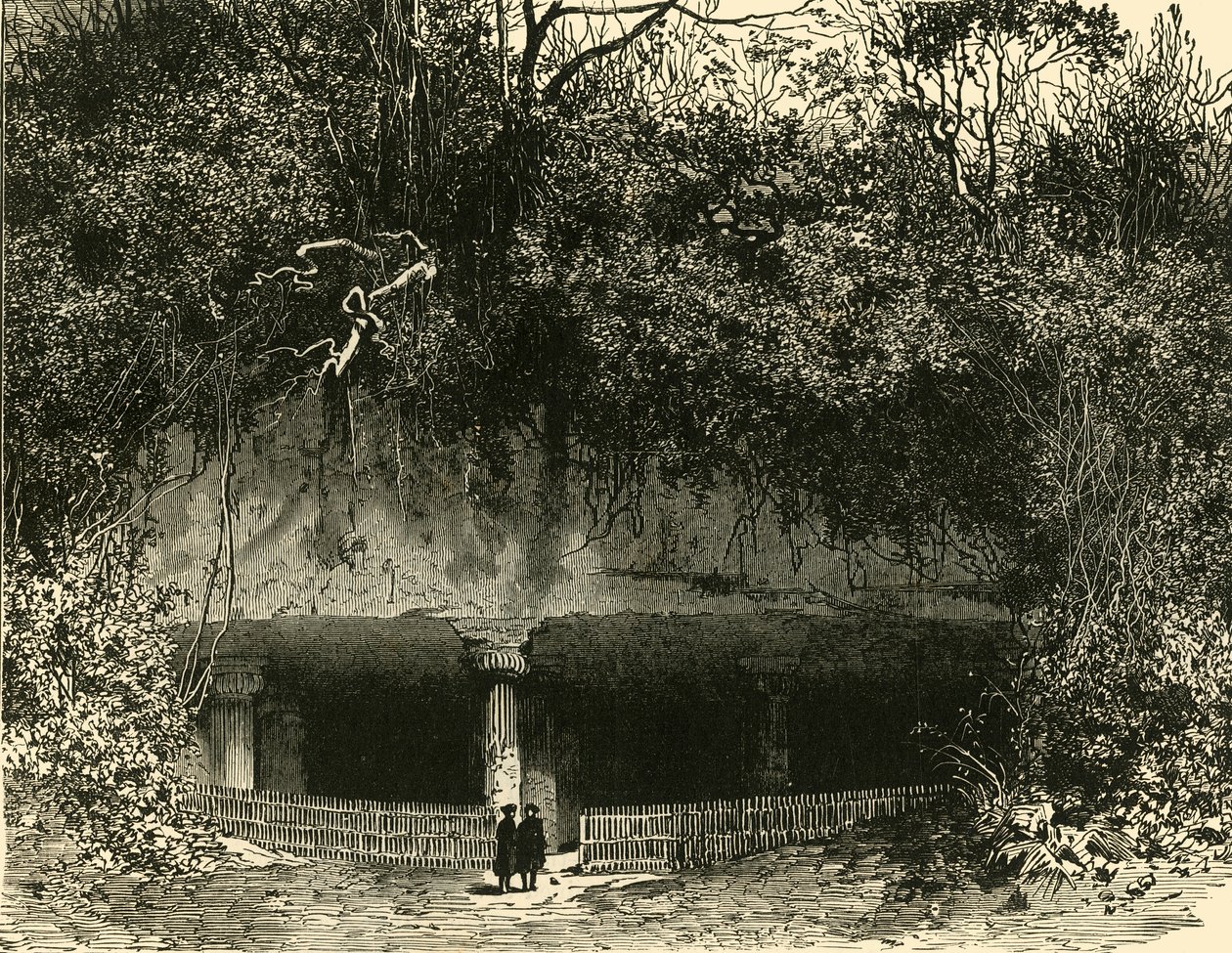 Vchod do jeskyně v prezidentském úřadu Elephanta Bombay, 1890. od Unbekannt