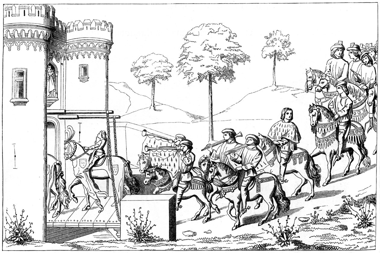Vjezd vrchního náčelníka do dějiště turnaje, 15. století 1849 od Unbekannt