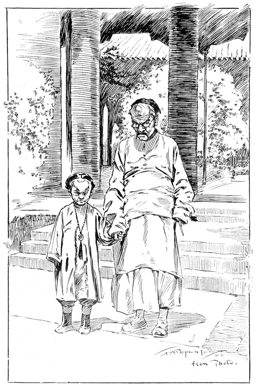 Vstup do britského vyslanectví, Pekin. Nejstarší sluha a jeho syn, 1900 od Unbekannt