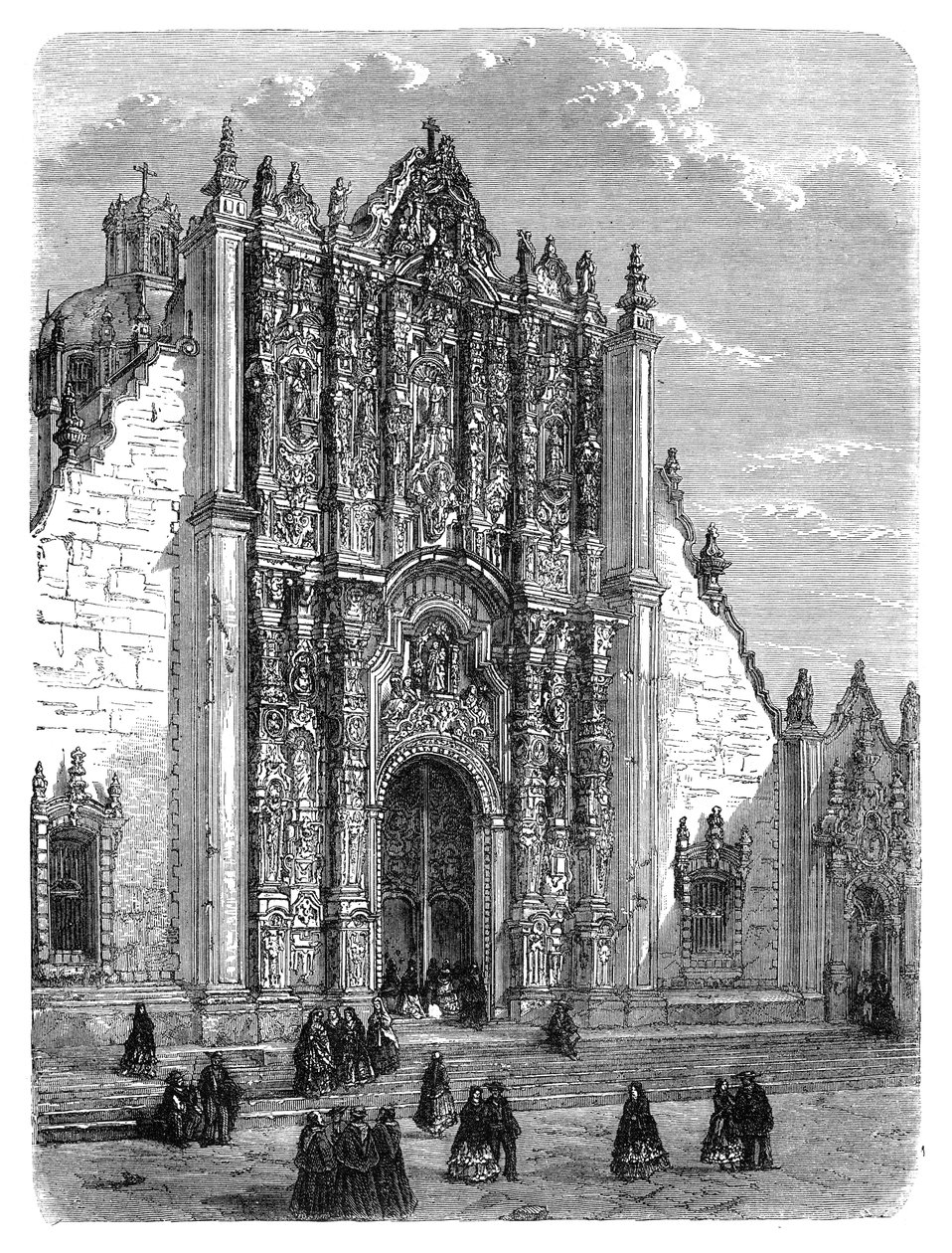Vchod do katedrály Mexico City, konec 19. století od Unbekannt