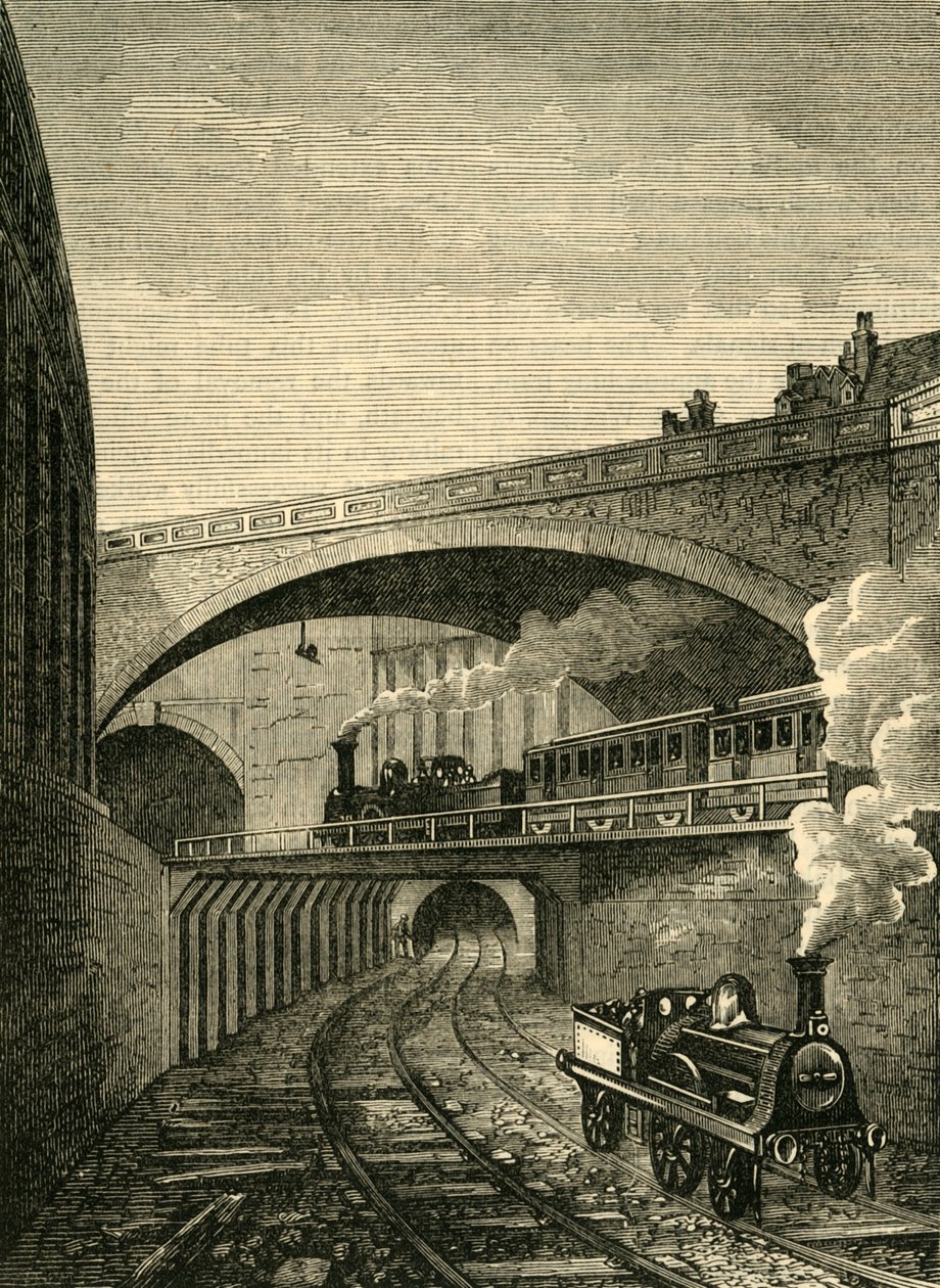Vchod do tunelu Clerkenwell z Farringdon Street, c1876. od Unbekannt