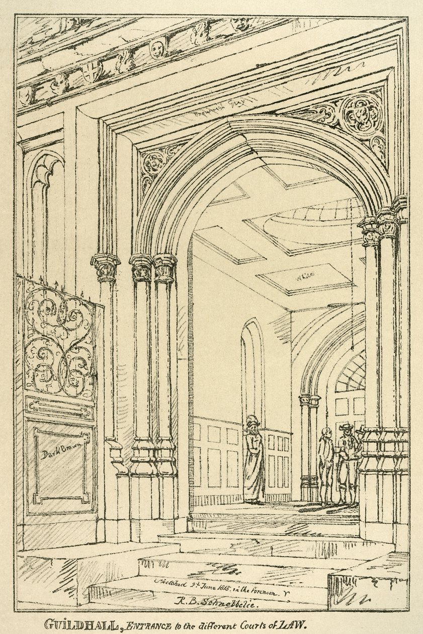 Vstup do různých soudů, Guildhall, Londýn, červen 1815 1886 od Unbekannt