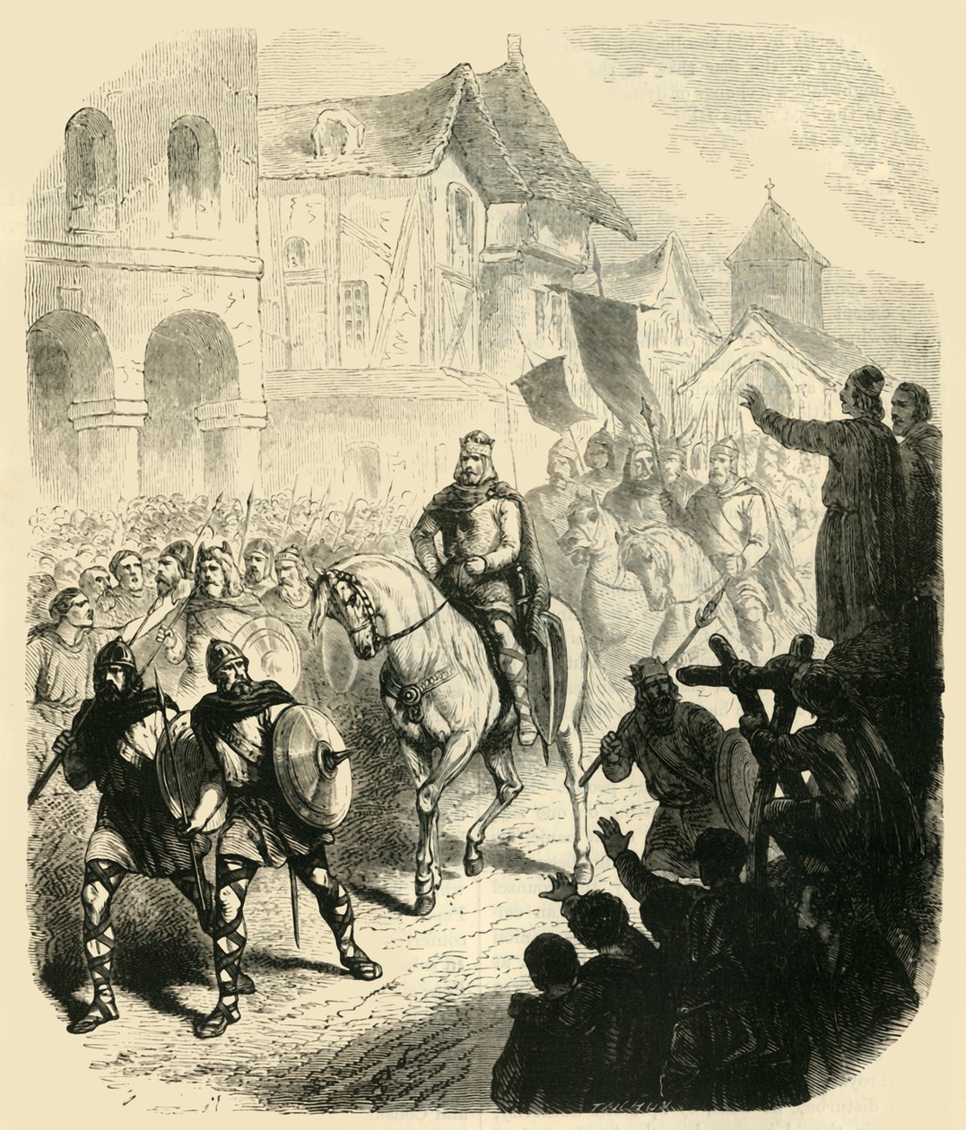 Vstup Charlese Martela do Paříže, po porážce Saracénů, 732 AD, 1890. od Unbekannt
