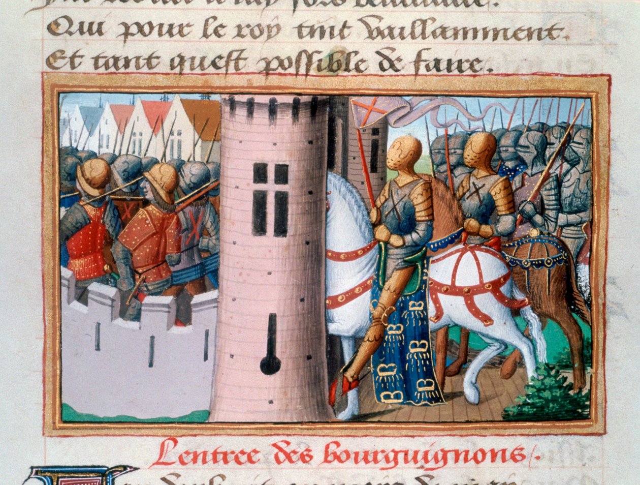 Vstup Bourguignonů do Paříže, květen 1418, 1484 od Unbekannt