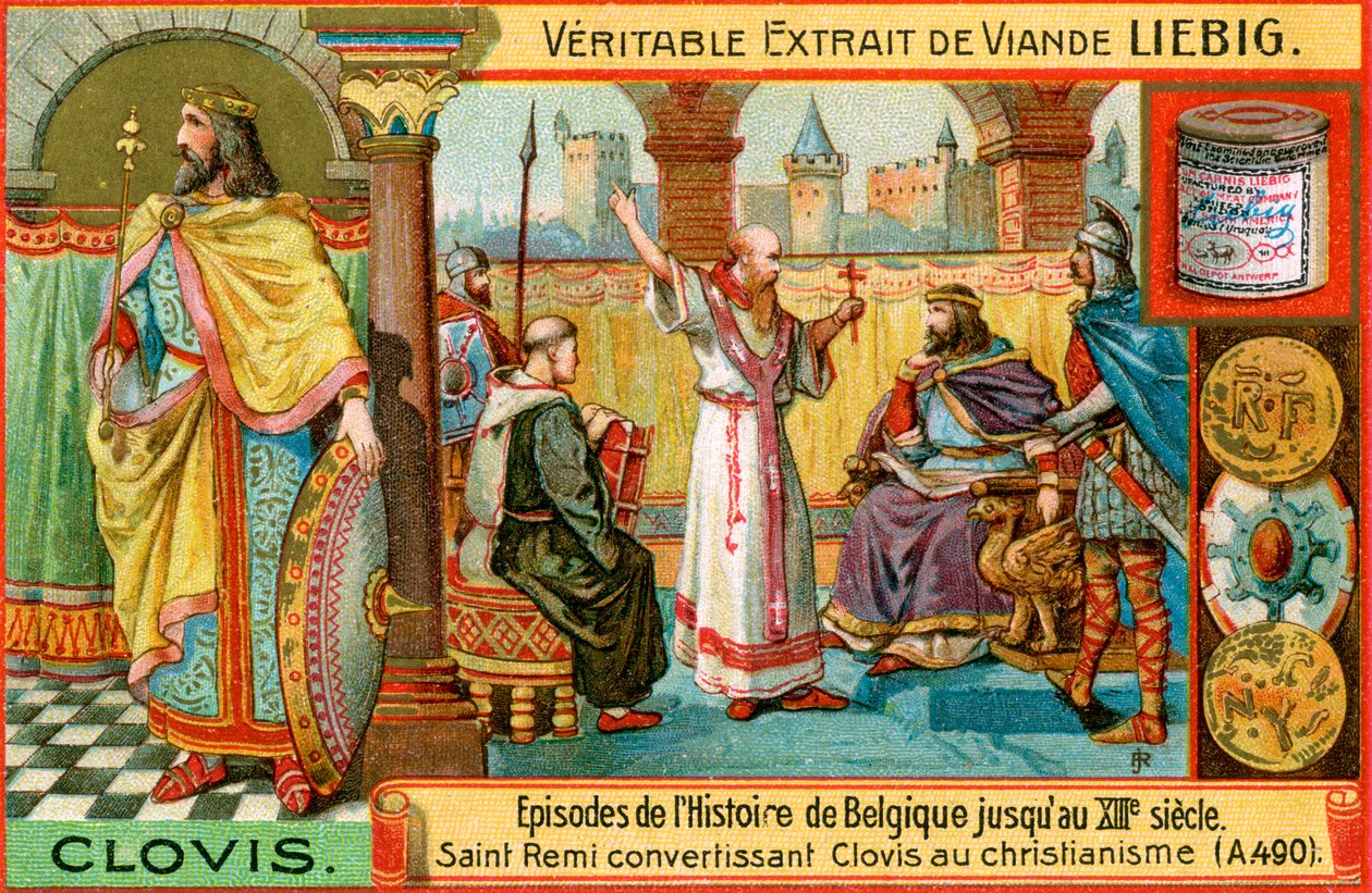 Epizody v historii Belgie až do 13. století: King Clovis I, c1900 od Unbekannt