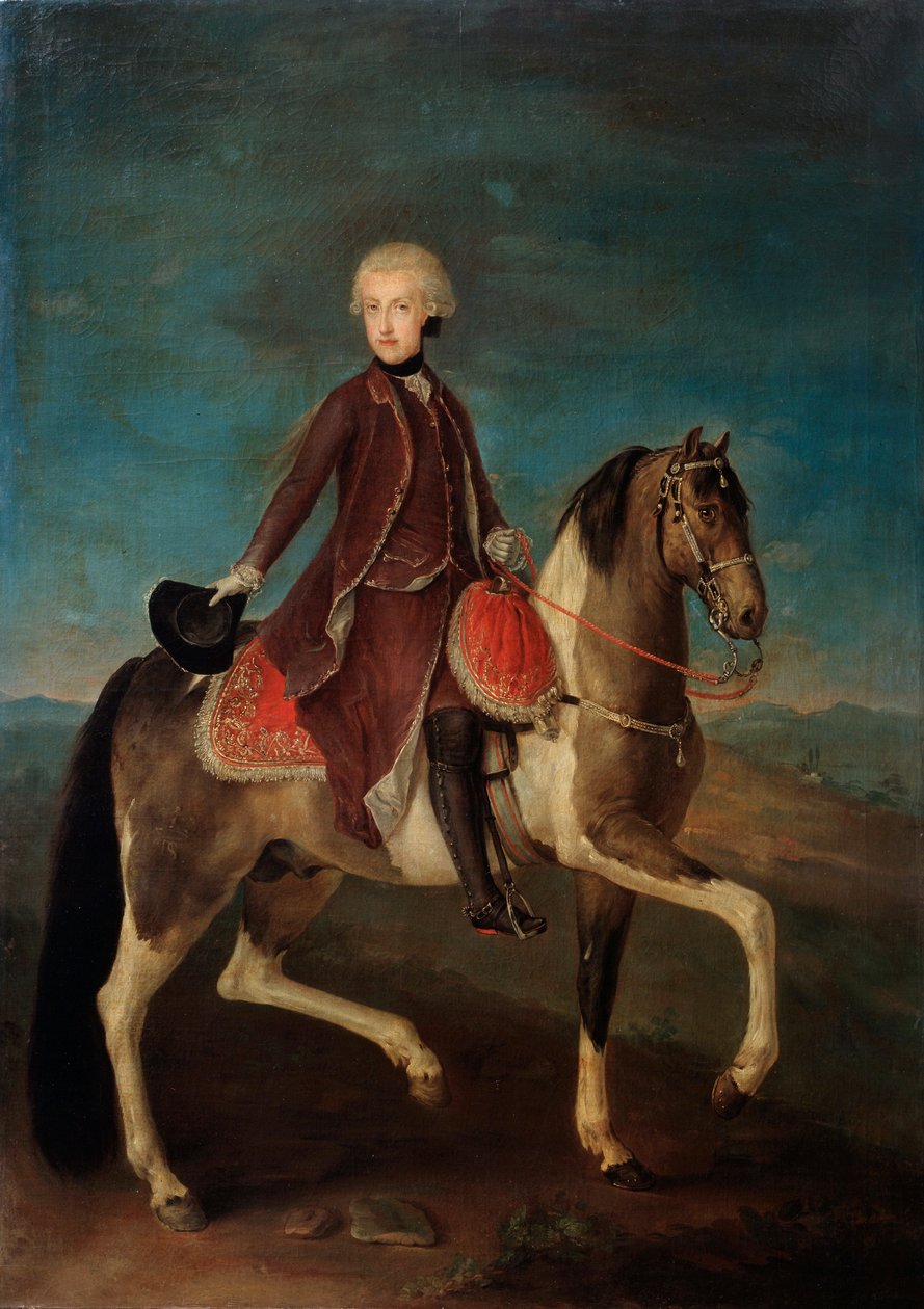 Jezdecký portrét císařovny Marie Terezie Rakouské 1717-1780, 18. století. od Unbekannt