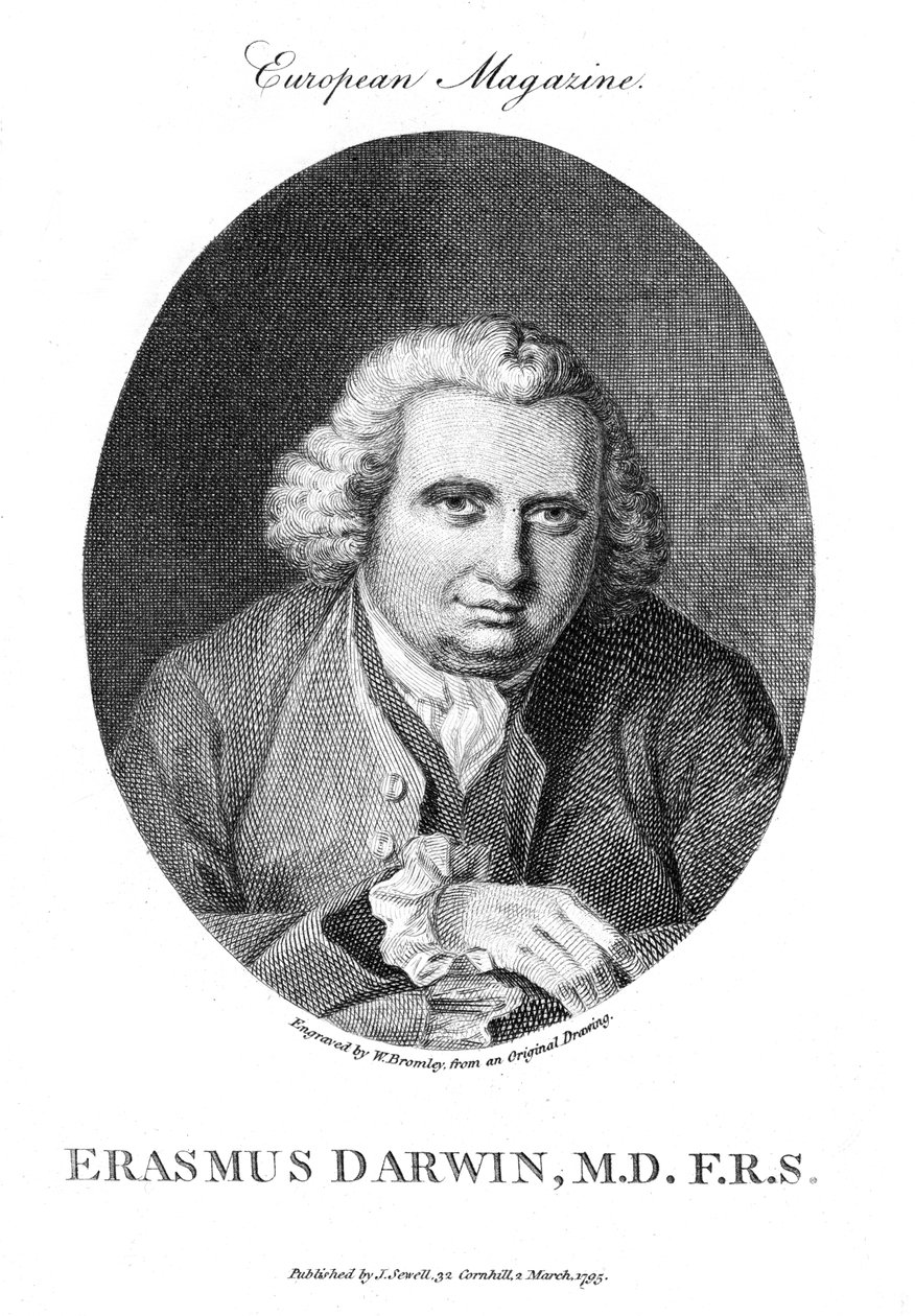 Erasmus Darwin , anglický lékař a přírodovědec, 1795 od Unbekannt