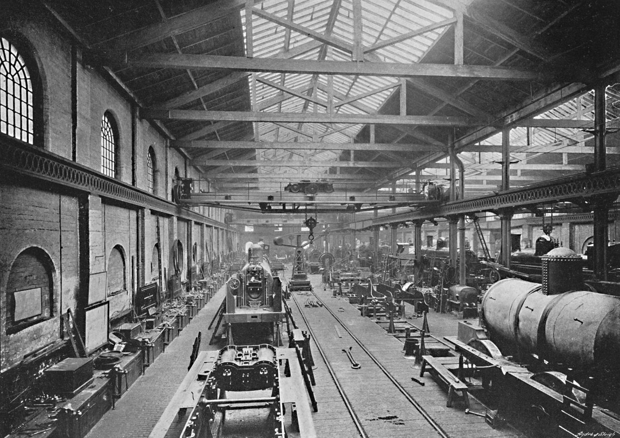 Erecting Shop, London and North-Western Railway Works, Crewe, c1896 od Unbekannt