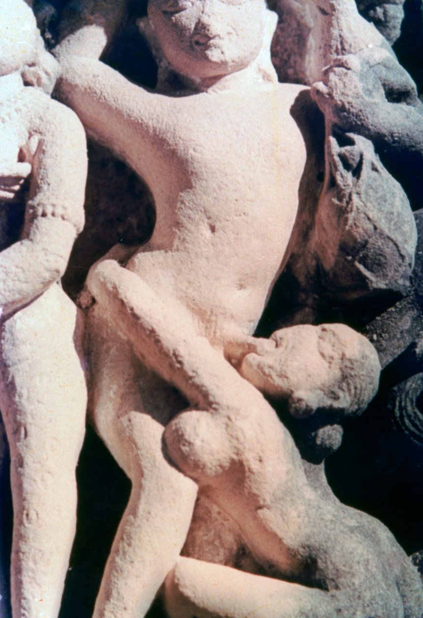 Erotická socha, Khajuraho, Indie. c950-1050. 20. století od Unbekannt