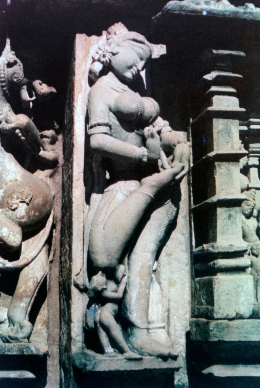Erotická socha, Khajuraho, Indie. c950-1050. 20. století od Unbekannt