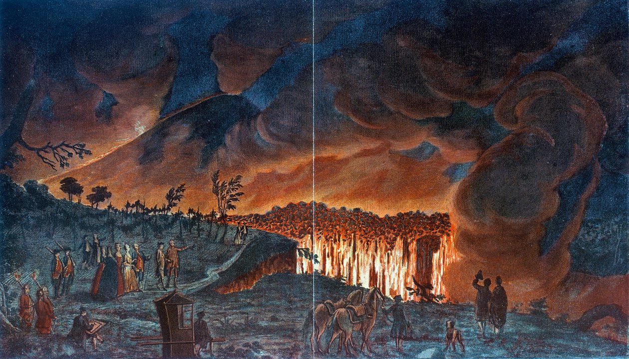 Erupce Vesuvu, 1776 od Unbekannt