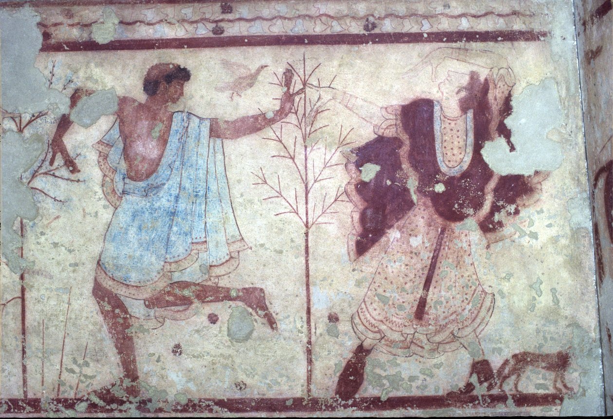 Etruscan, Triclinio Hrob, Banketní scéna, 470 př.nl. Tarquinia, Itálie. od Unbekannt