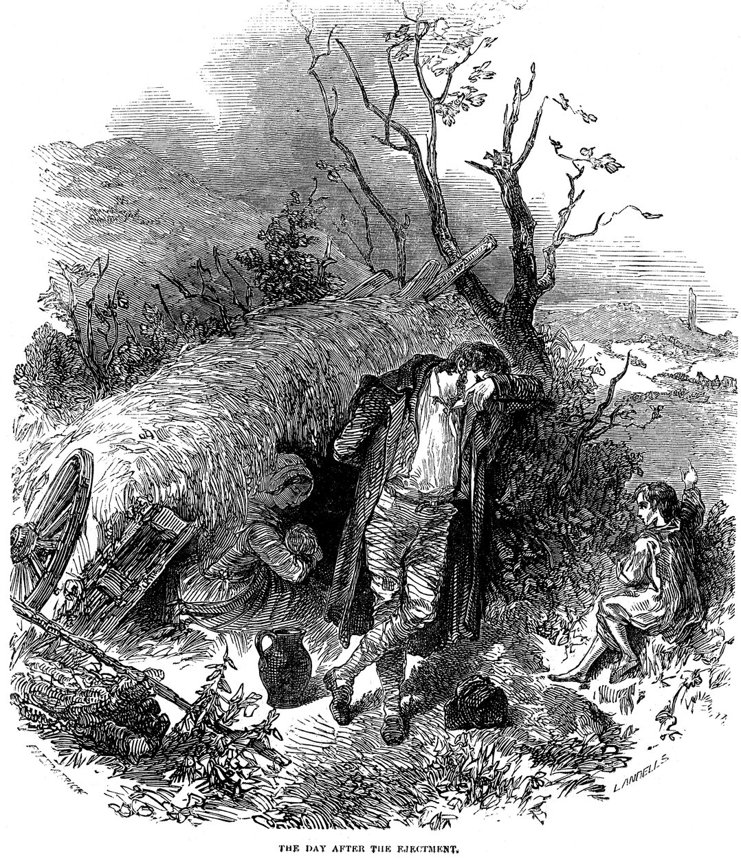 Vystěhovaná irská rolnická rodina, 1848 od Unbekannt