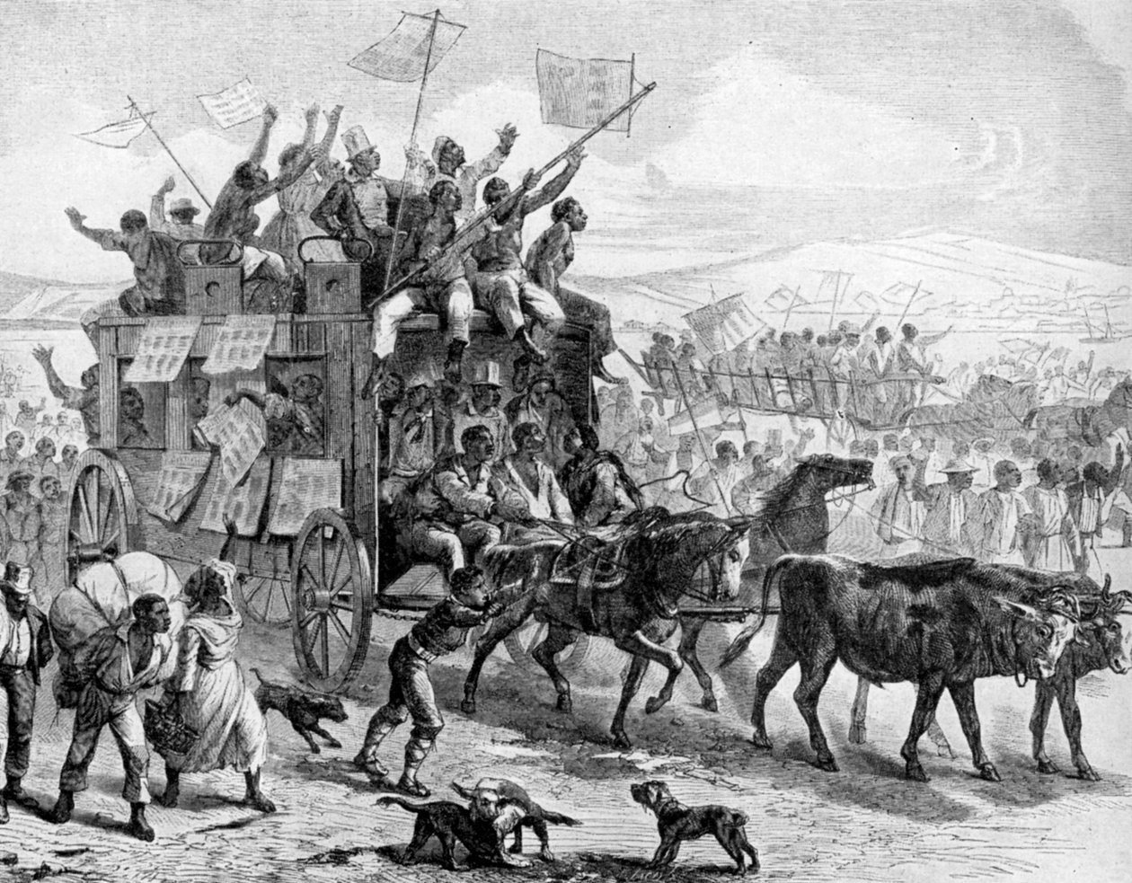 Bývalí otroci defilují s manifesty osvobození, Americká občanská válka, 1861-1865 1951 od Unbekannt