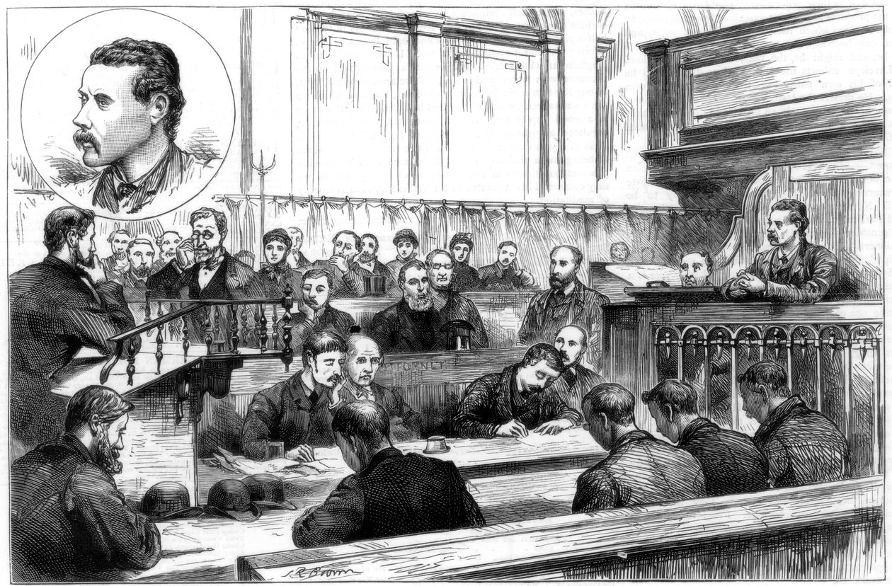 Výslech Johna F Egana u policejního soudu v Birminghamu, spiknutí s dynamitem, 1884 od Unbekannt
