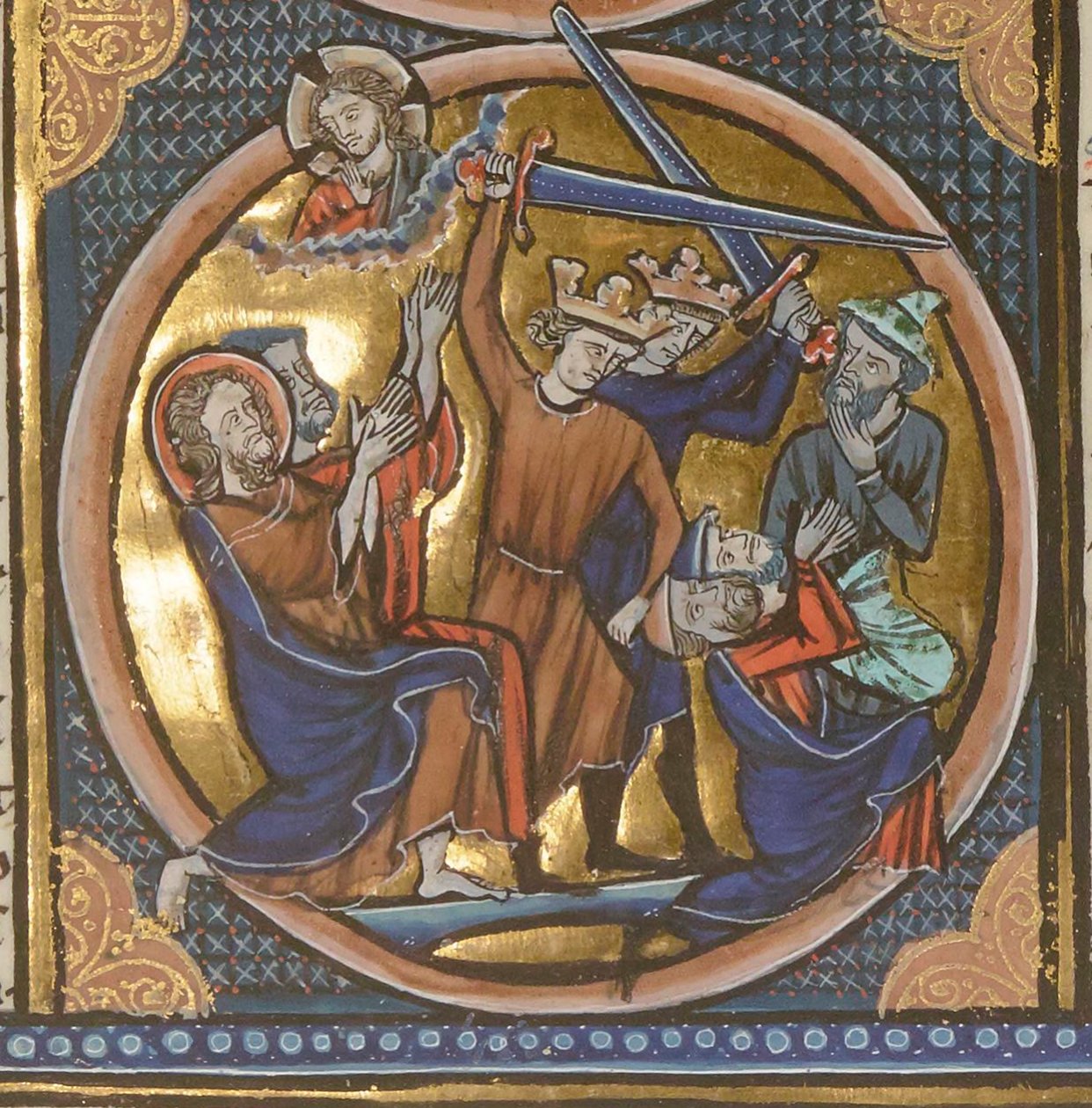Popravy Židů. Miniatura z Emblemes bibliques, cca 1220-1230. od Unbekannt