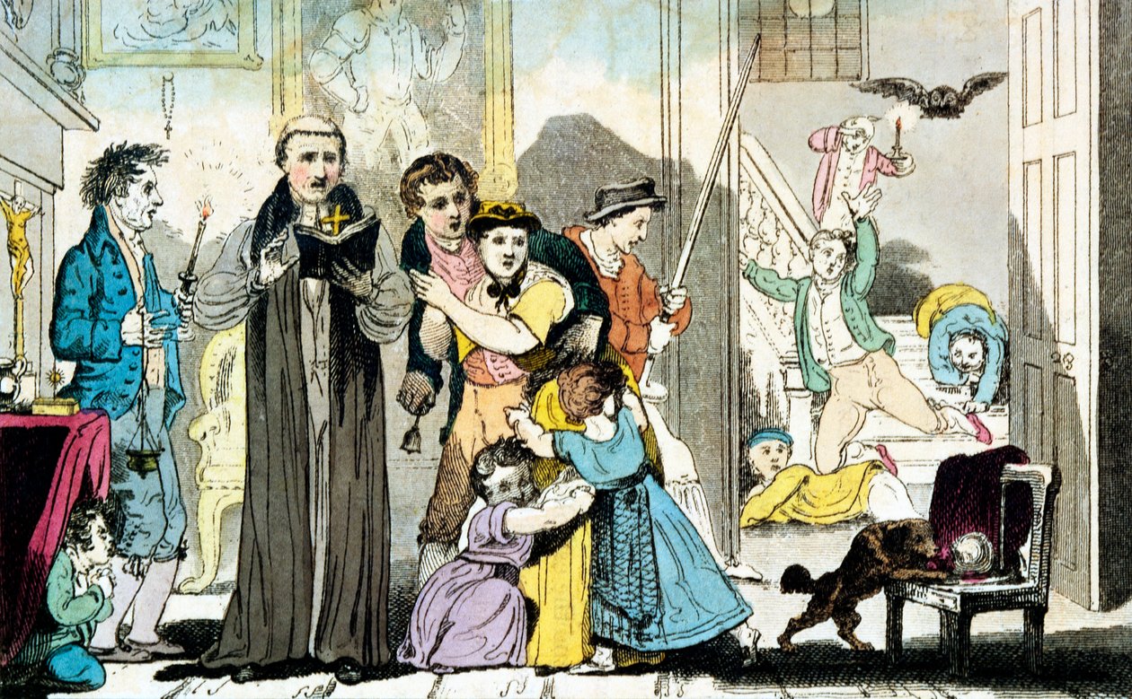Exorcismus zvonem, knihou a svíčkou, 1816 od Unbekannt