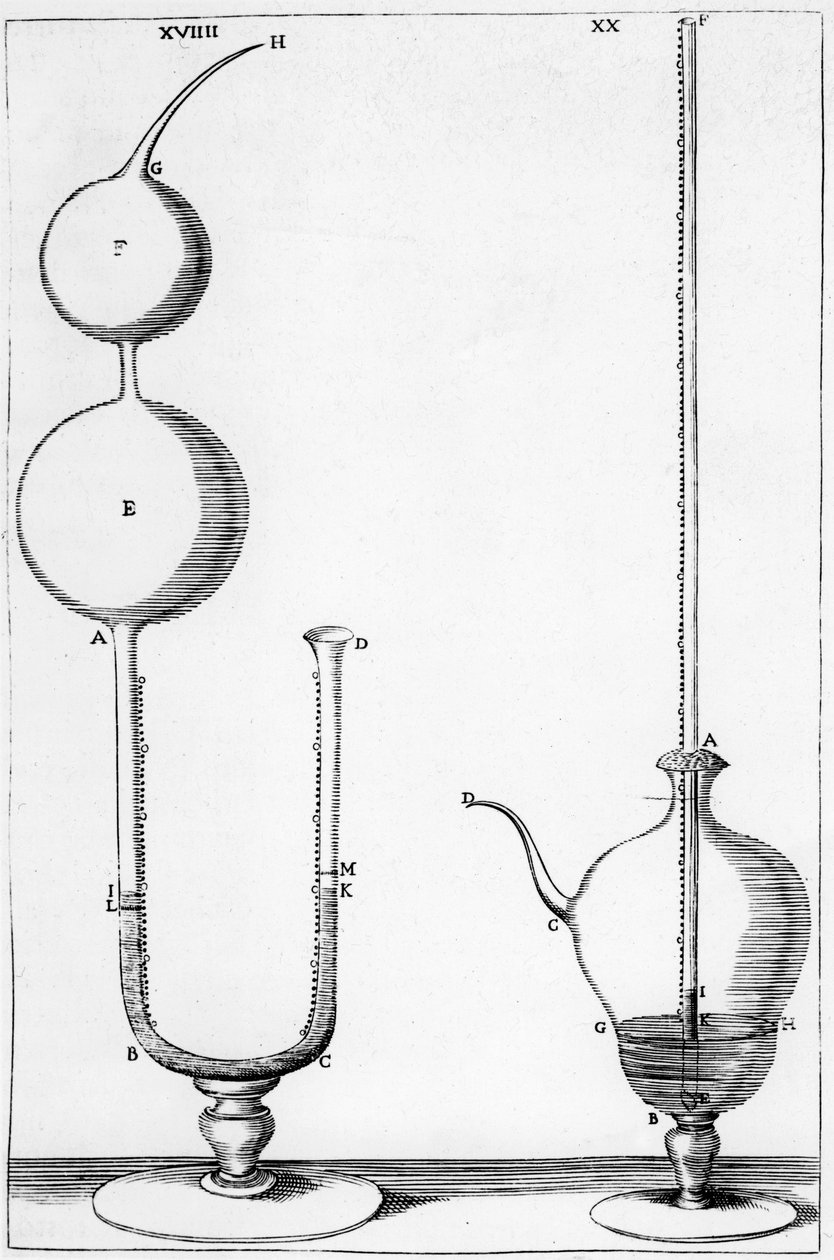 Experimentální barometry používané Accademia dell Cimento, Florencie, Itálie, 1691 od Unbekannt
