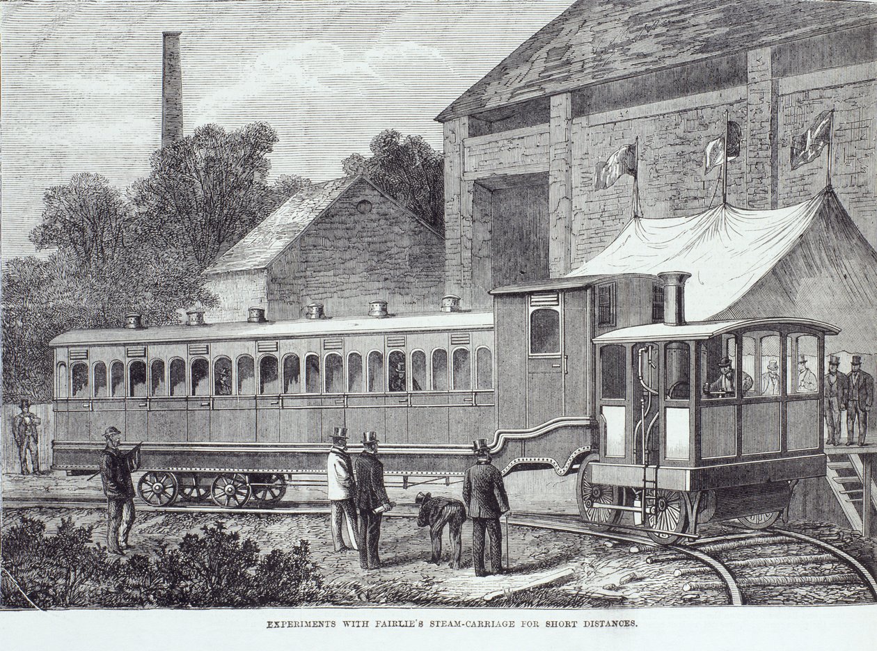 Experimenty s Fairlies parním kočárem na krátké vzdálenosti, srpen 1869 od Unbekannt