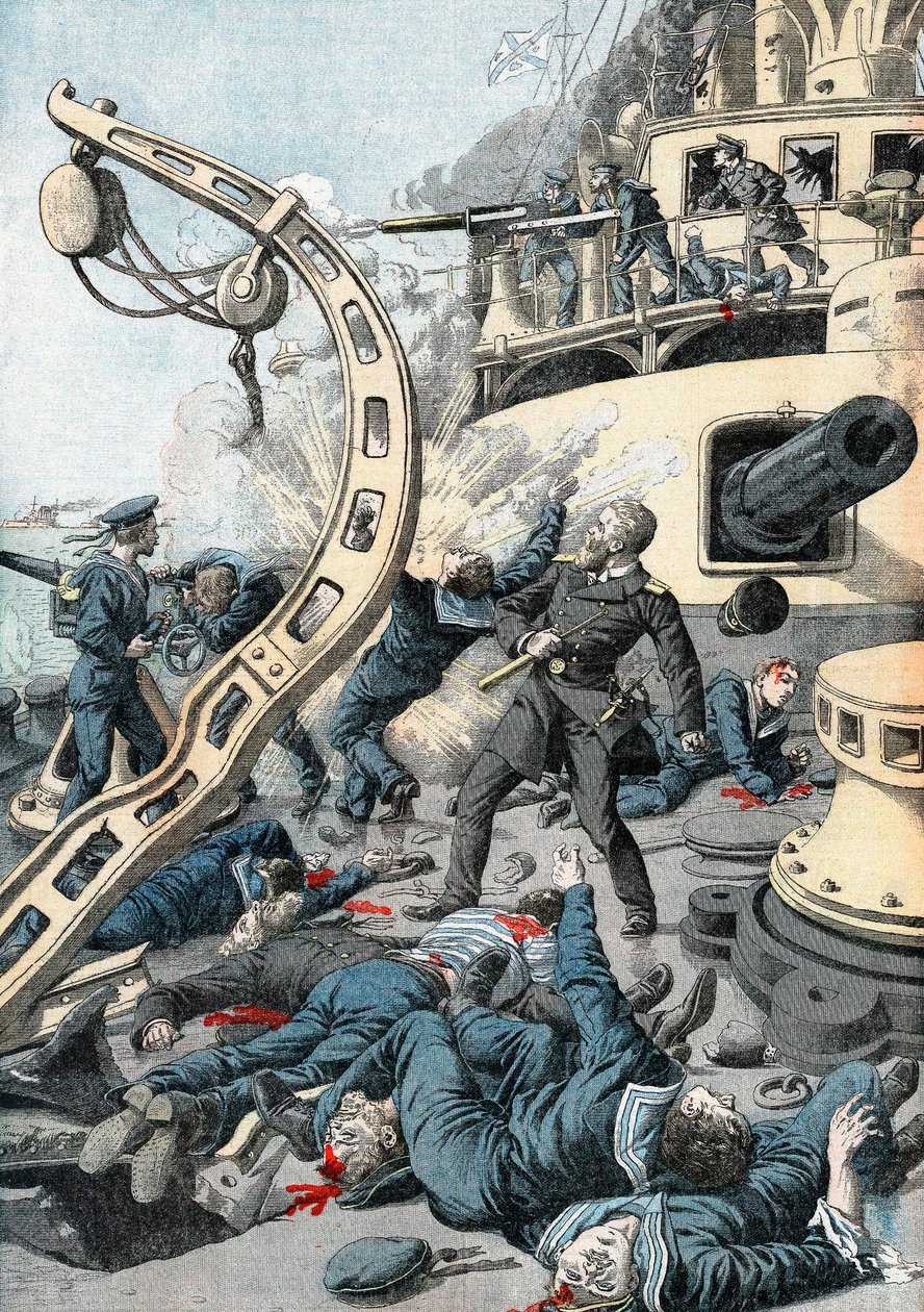 Exploze na ruské válečné lodi, rusko-japonská válka, 1904-5 od Unbekannt