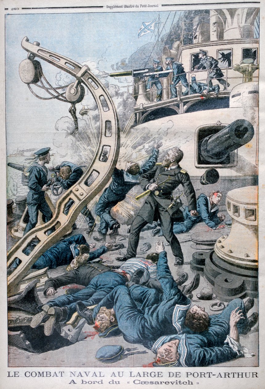 Exploze na palubě ruské bitevní lodi Tsesarevich, bitva ve Žlutém moři, 10. srpna 1904 od Unbekannt