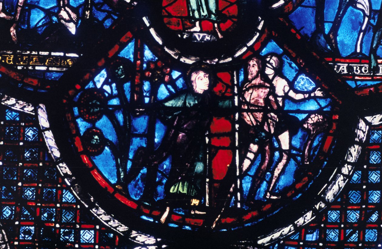 Vyhnání z Edenu, barevné sklo, katedrála v Chartres, Francie, 1205-1215 od Unbekannt