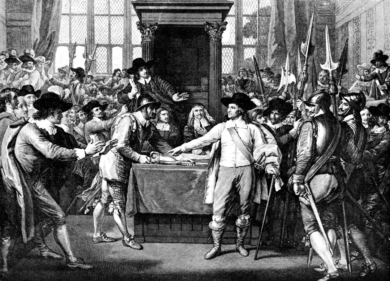 Vyhnání členů Cromwellem, 1653, 18. století od Unbekannt