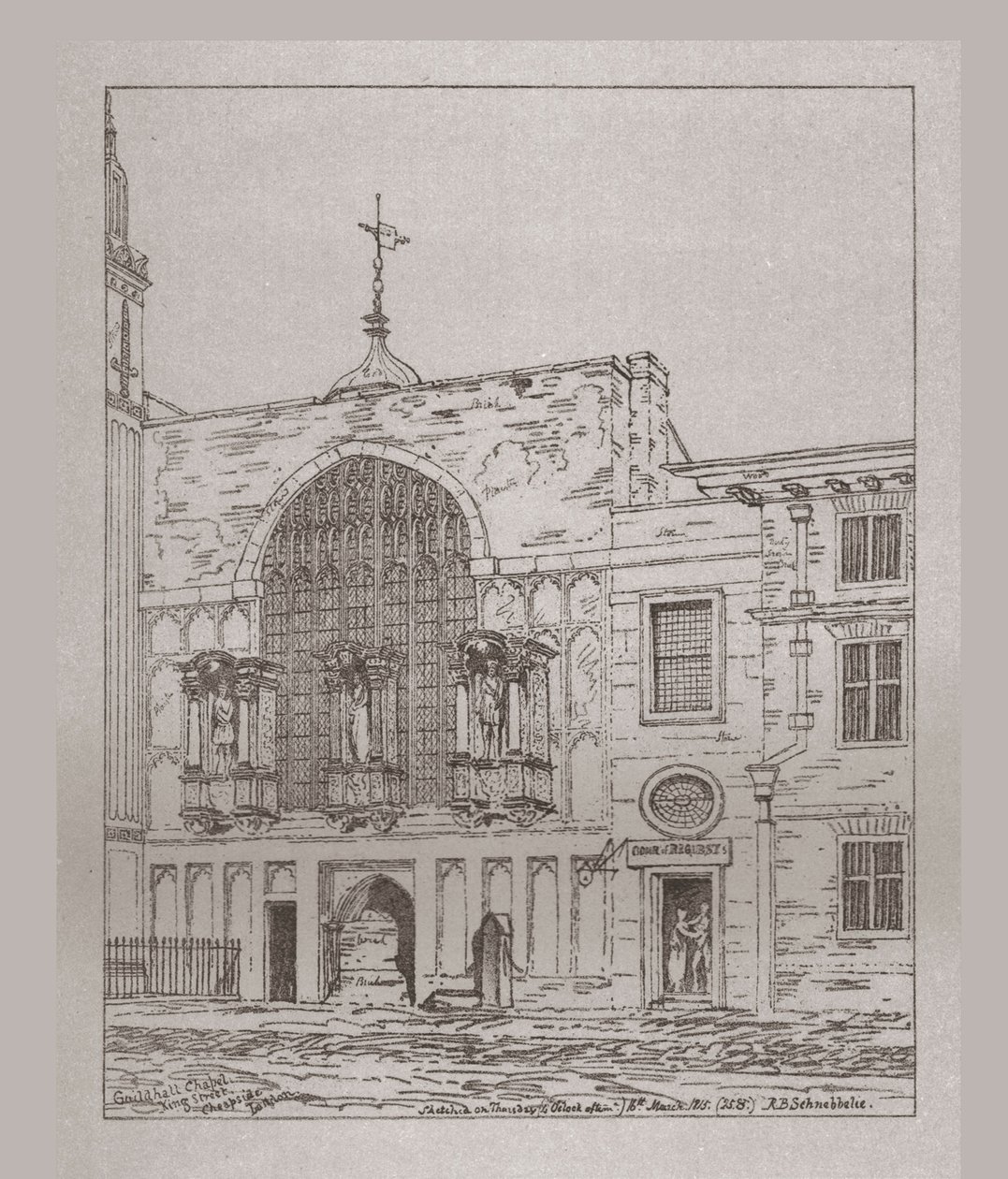 Vnější pohled na kapli Guildhall, 1815, 1886 od Unbekannt